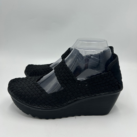 White Mt. Shoes - White Mt. Women's Black Woven Platform Shoes Size 7.5